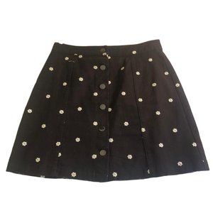 Black Francesca's skirt with white flowers, Size Small